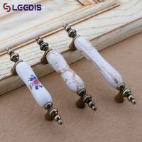 LEEDIS Hot sell custom fancy classical ceramic zinc alloy cabinet handle Wholesale furniture hardware decoration accessories